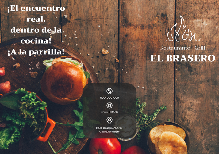 menú en tabla de madera