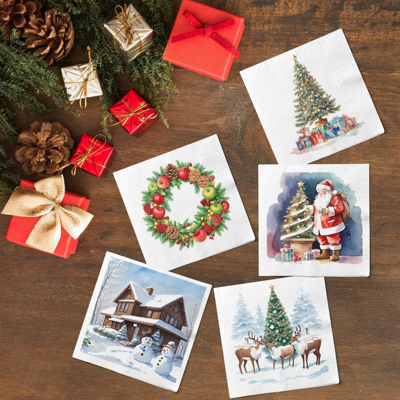 Conjunto servilletas navidad