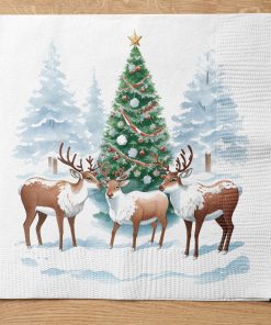 Servilletas renos y arbol de navidad