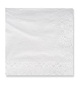 1.000 Servilleta 24x24 (12x12 cm. plegada) 2 Capas Blanca con Impresión a 1 Tinta Deluxe